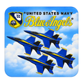 Blue Angels Square Felt Coaster with Rubber Backing